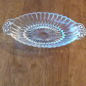 Vintage pressed glass relish or candy dish.